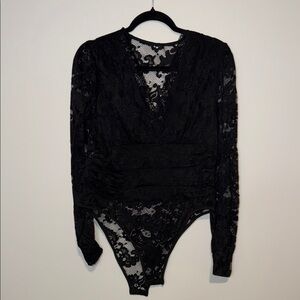 Chic Black Lace Bodysuit